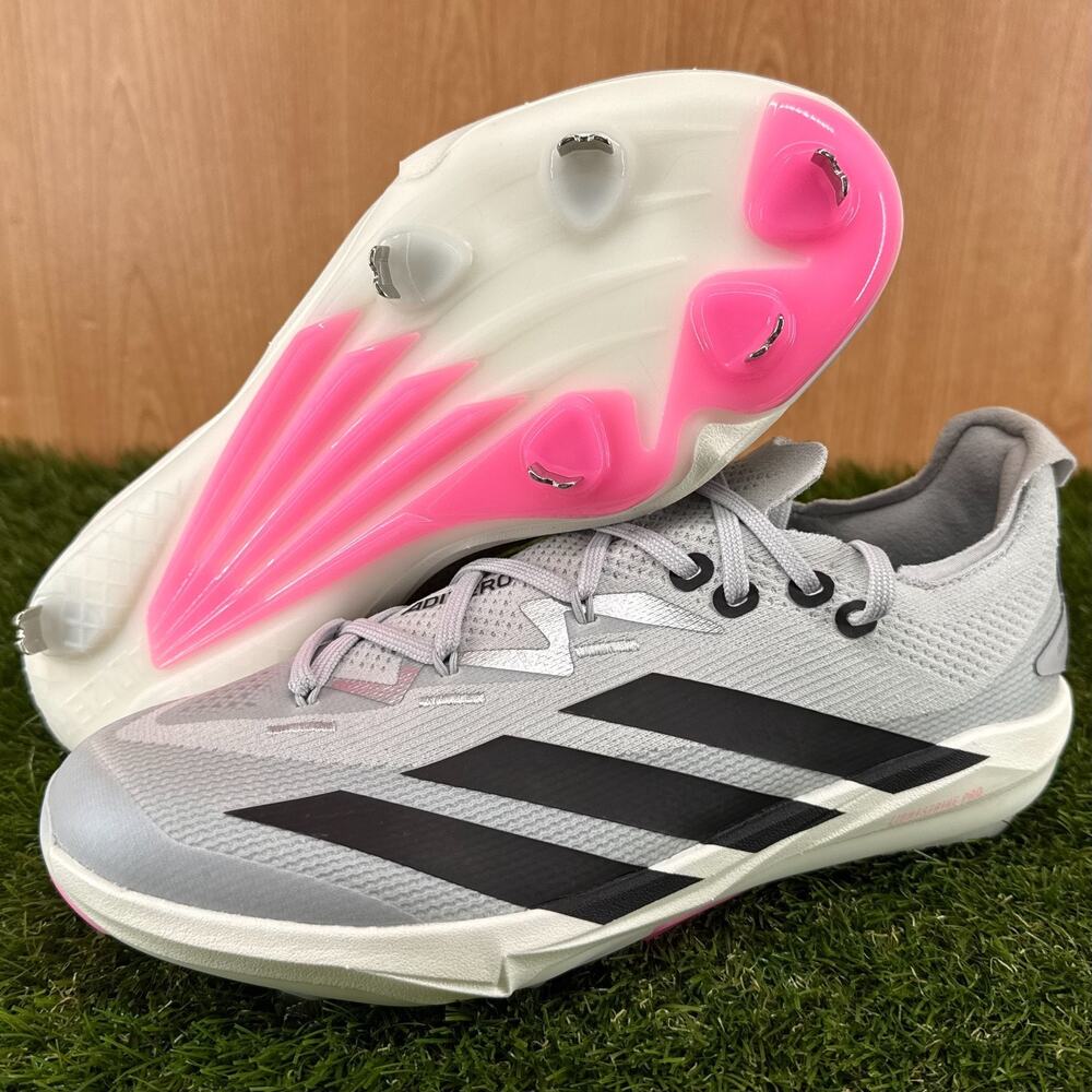 adidas Adizero Electric+ 2.0 Team Light Grey Baseball Cleats JI1474 Men's Size 8